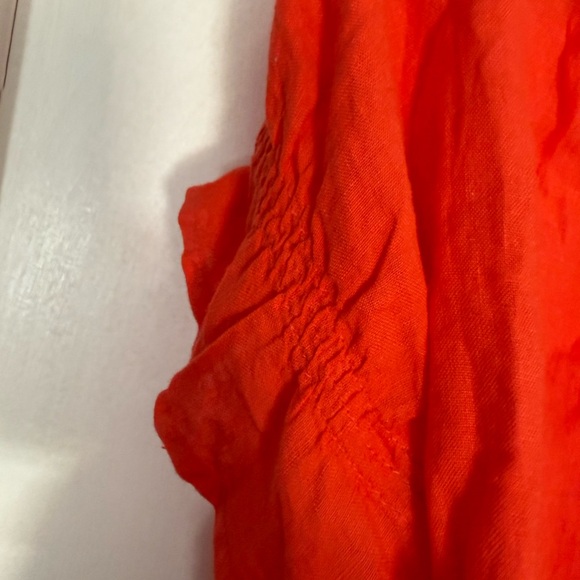 NWOT Anthropologie Pilcro Vibrant Red Linen Blouse - Picture 5 of 10